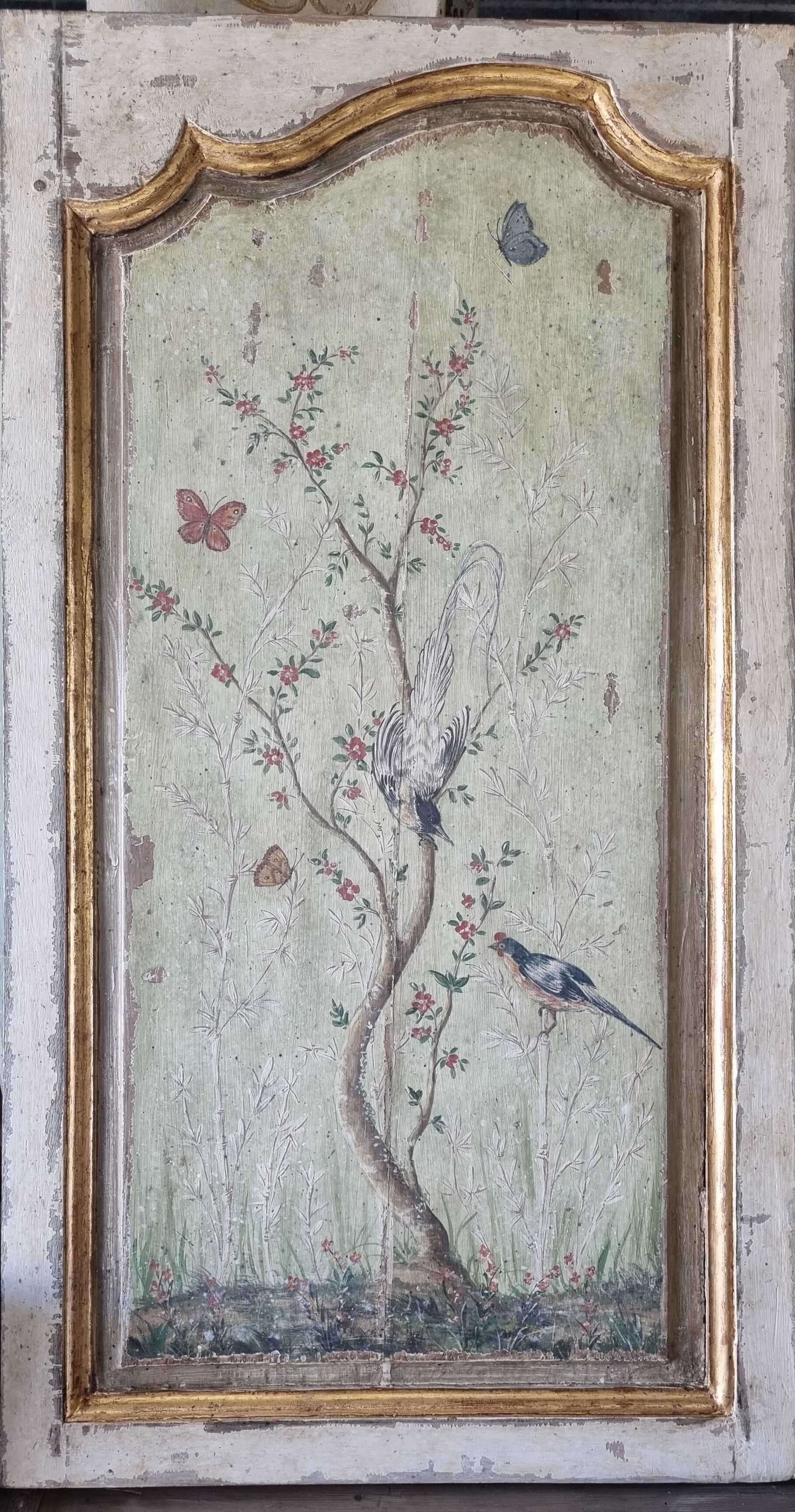 Pair of 18th painted panels and décor