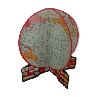 Cardboard flag globe from the 50's dutch