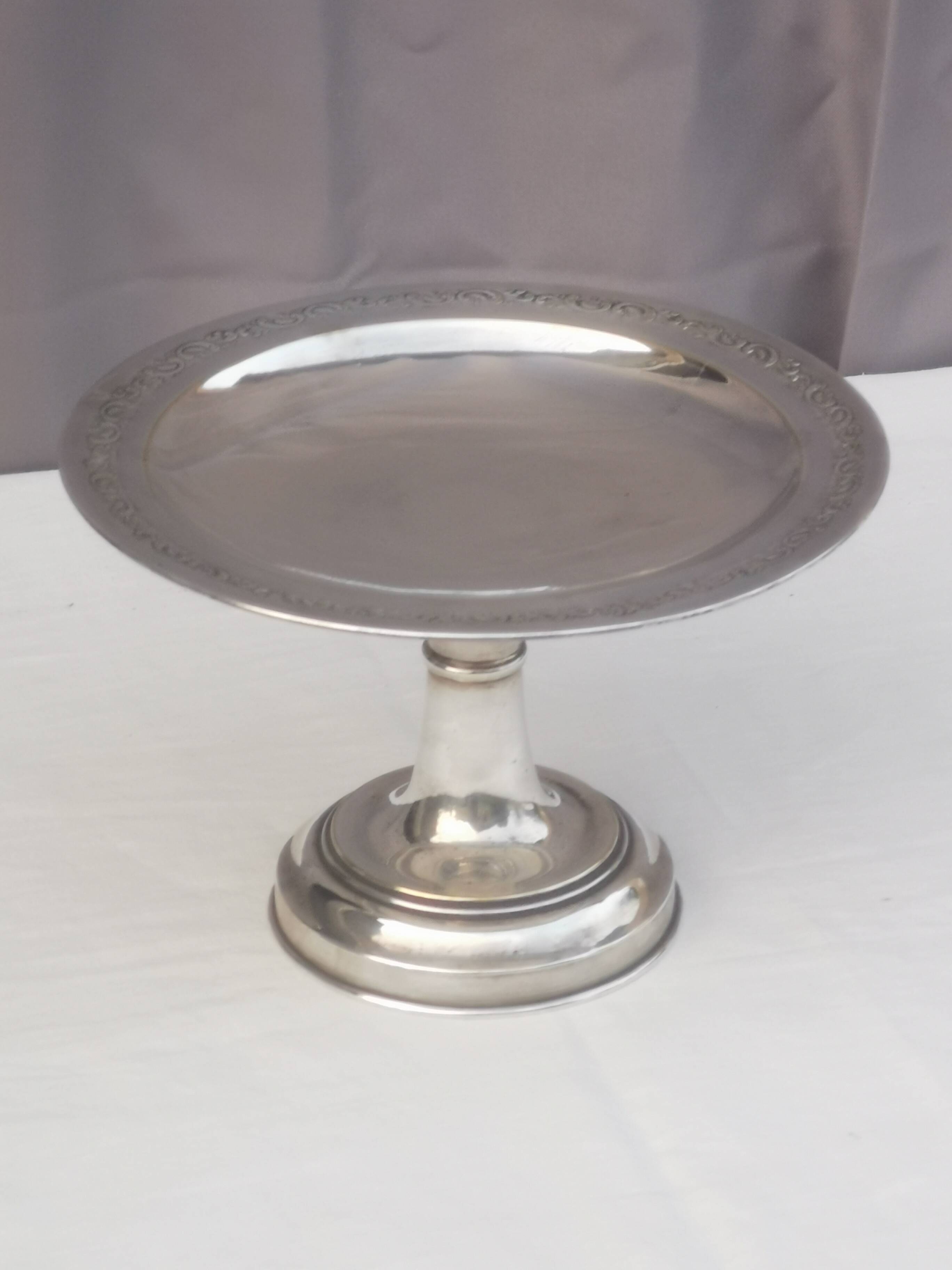 Shower bowl in silver metal