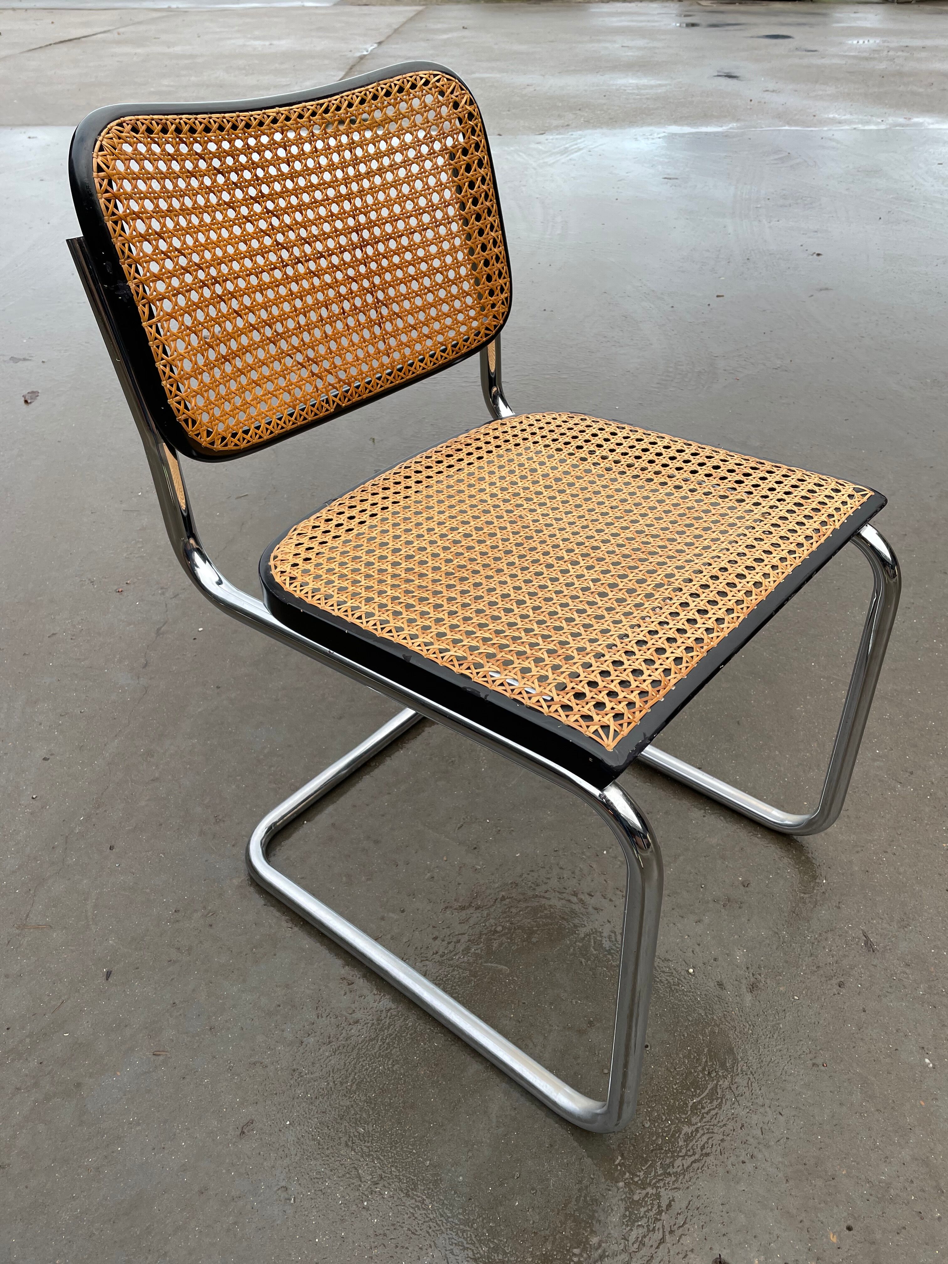 Cesca design chair b32 model in black and chrome