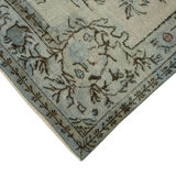 Handmade turkish 1970s 182 cm x 296 cm blue carpet