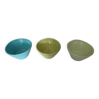 3 small ceramic bowls