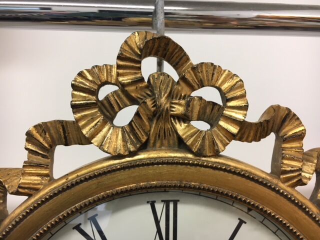 Golden wood clock