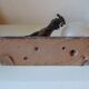 Lampe de table Art déco chien de chasse sur socle en marbre