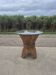 Gerbe de blé table à manger en bambou avec plateau en verre McGuire années 1970