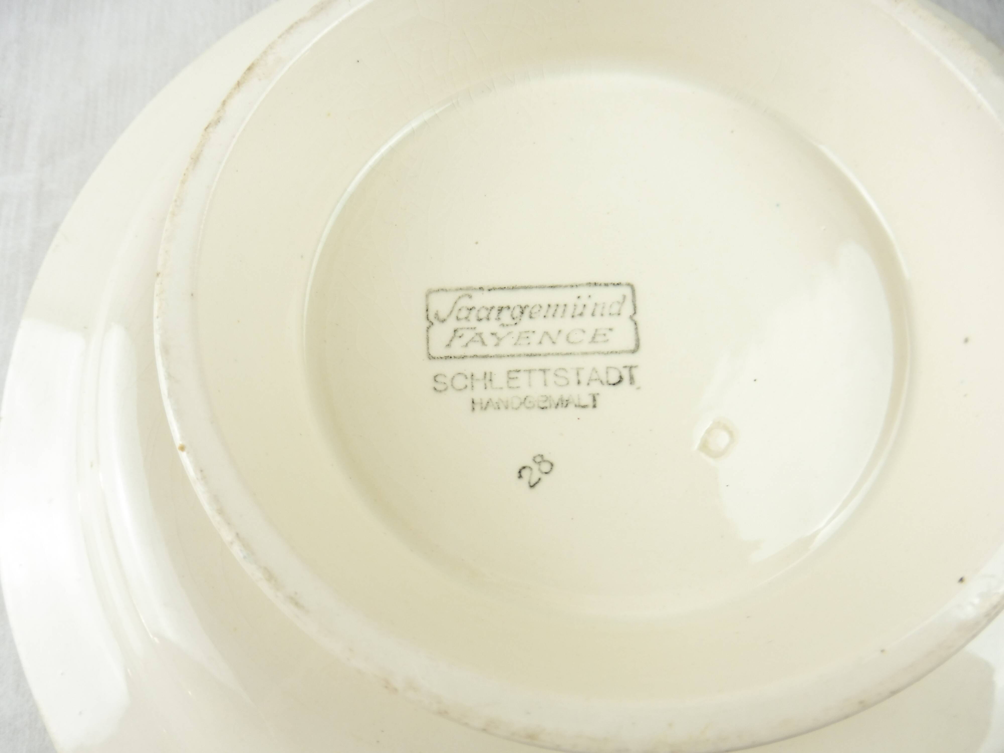 Former raised dish, décor Selestat, Schlettstadt, from Sarreguemines