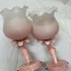 80s wall lights in pink opaline and pink painted iron