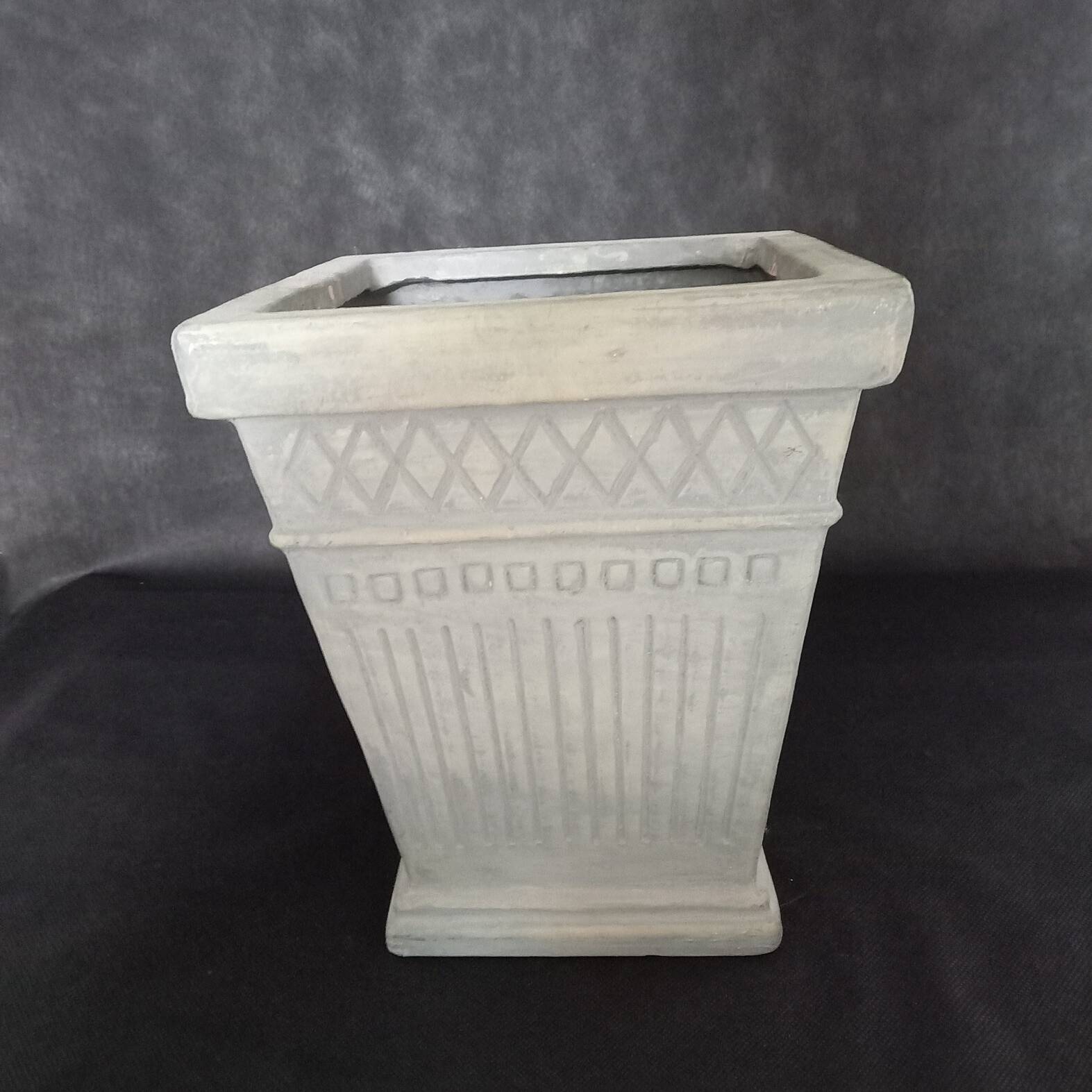 Square Art Deco Style Ceramic Planter