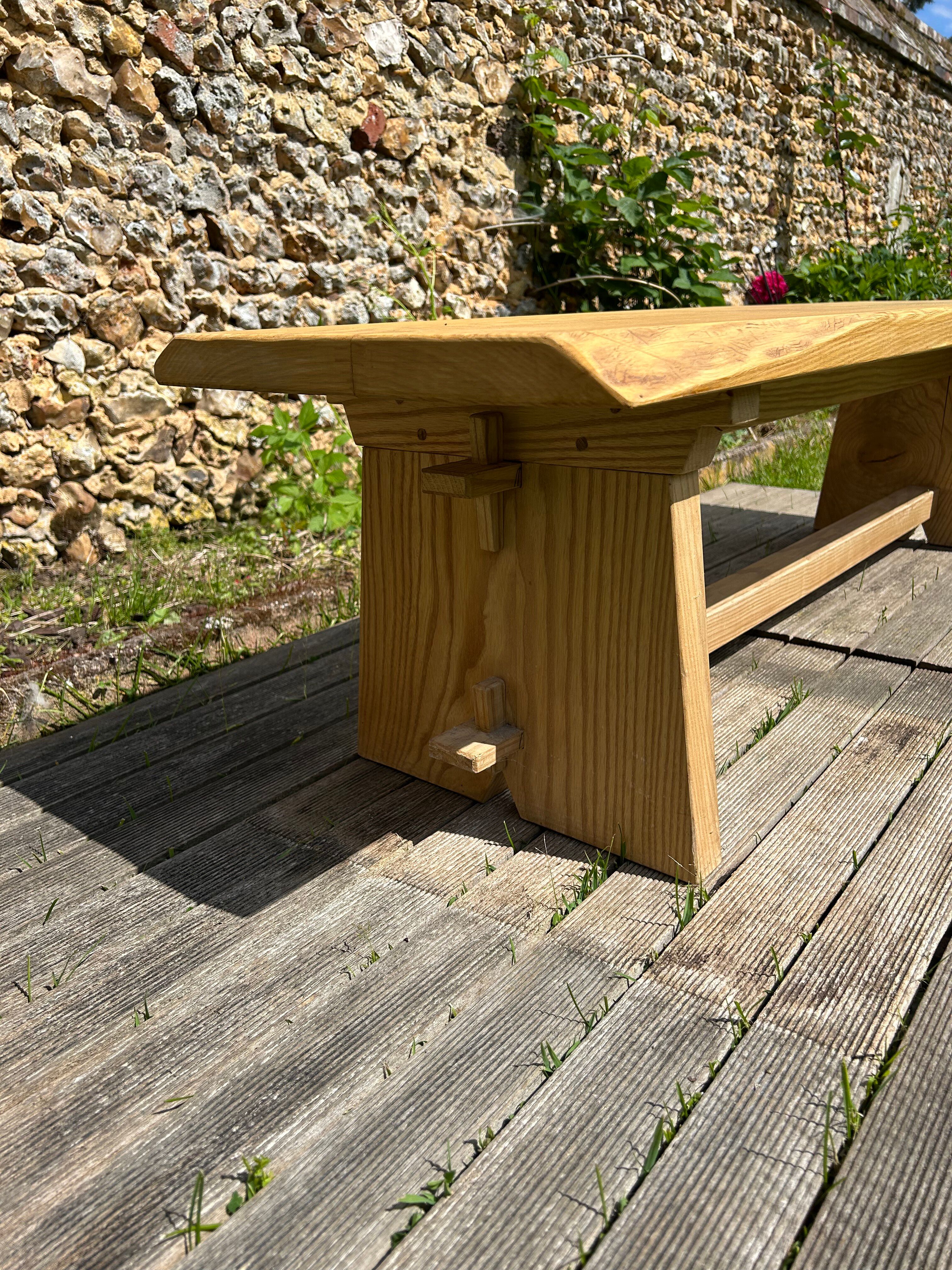Vintage chalet bench in solid ash