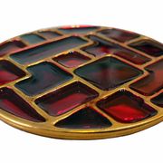 6 vintage cloisonné coasters in the style of mithé espelt, m. de crécy, ...