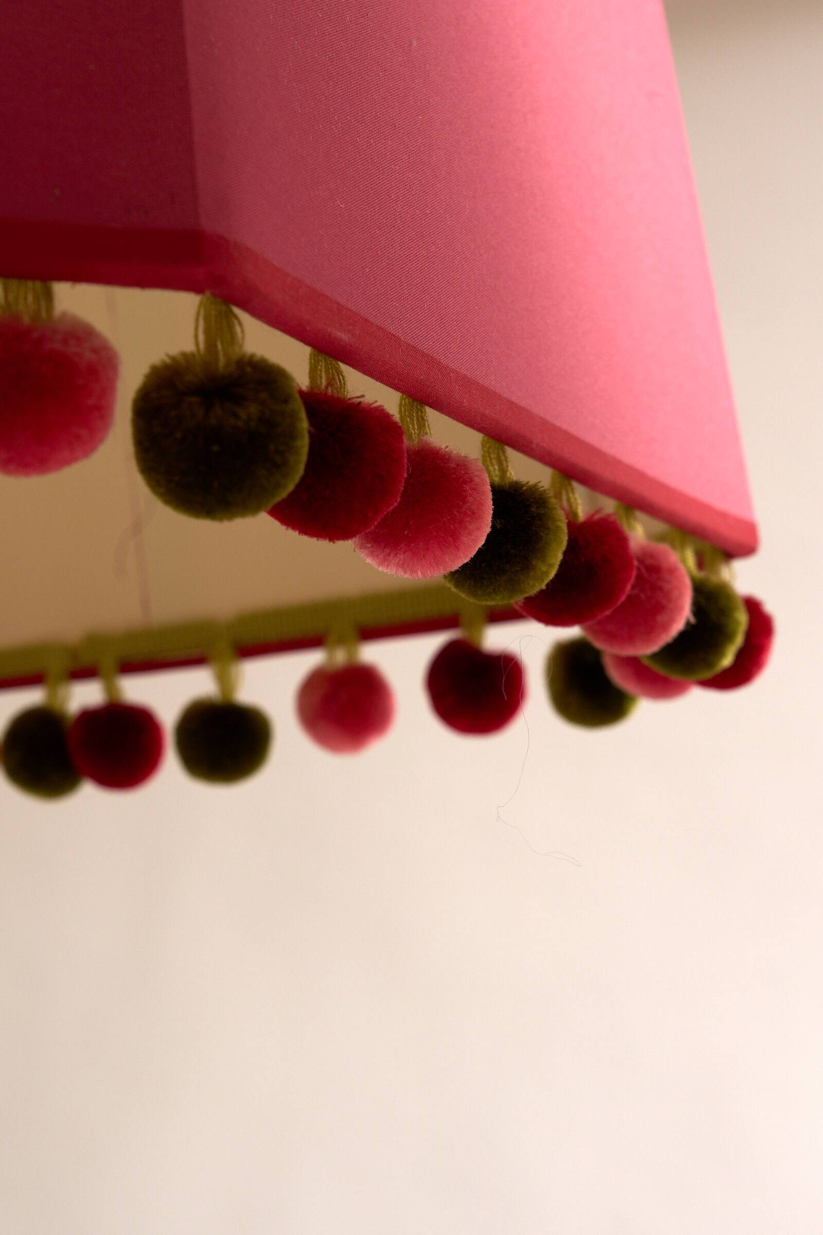 Pair of metal floor lamps with pink shades