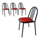 4 leather and steel chairs, designed by Robert Mallet-Stevens