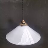 Opaline cone pendant light