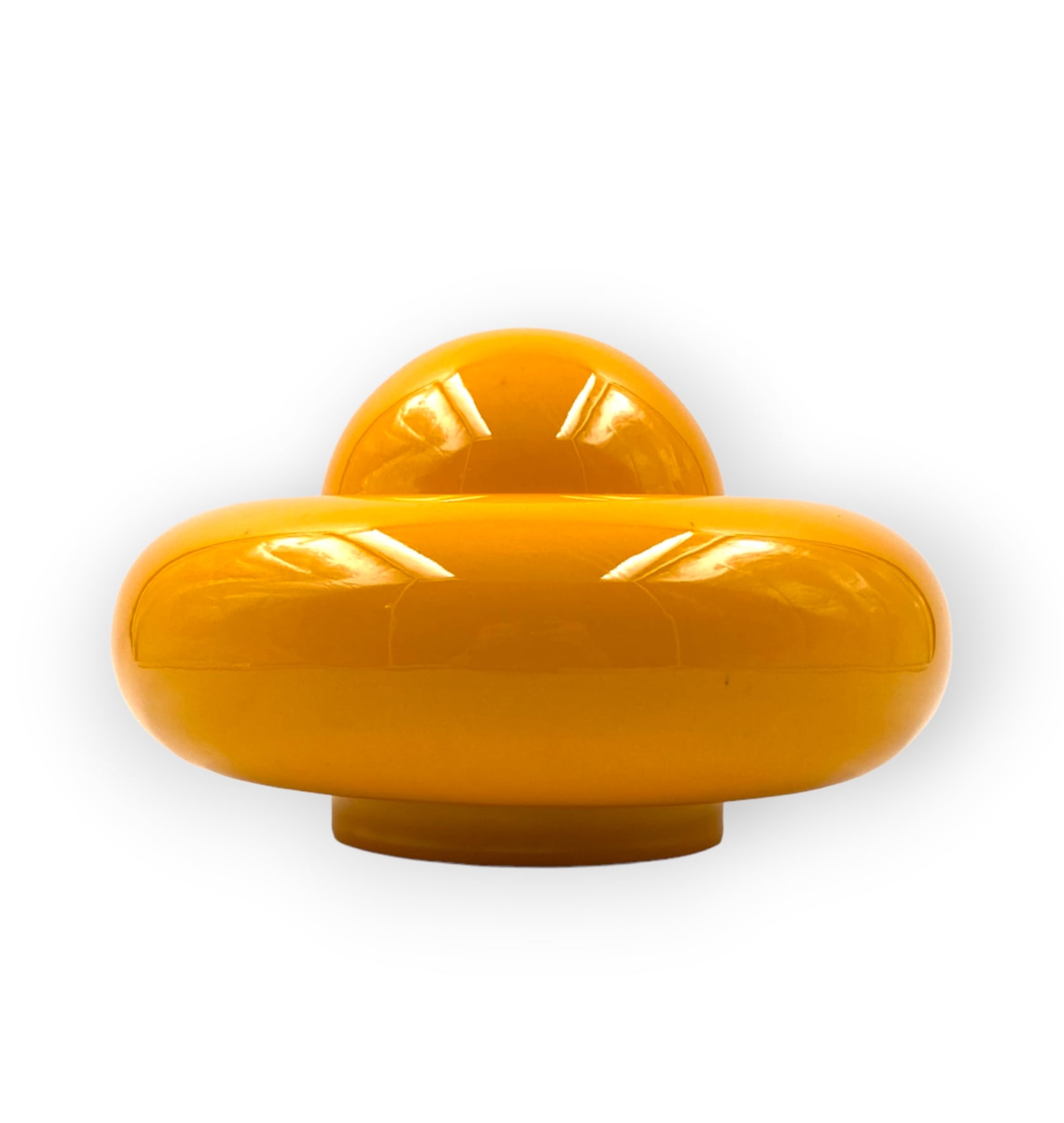 Sergio Asti, Yellow ceramic sculpture / box, Gabbianelli Italy ca. 1971