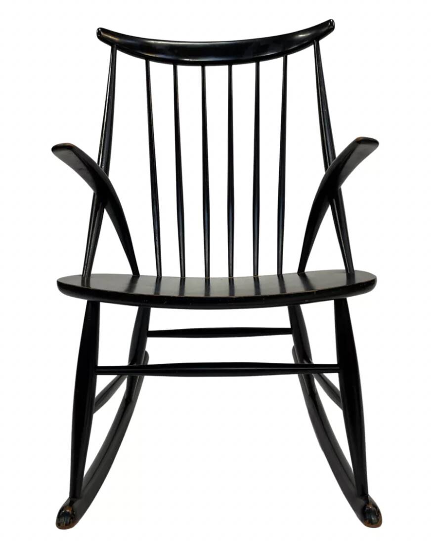 Fauteuil à bascule vintage Illum Wikkelso design danois