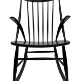 Fauteuil à bascule vintage Illum Wikkelso design danois