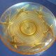 Cup, art deco centerpiece, 1930, pressed glass, molded, signed A.Miguel, albatross