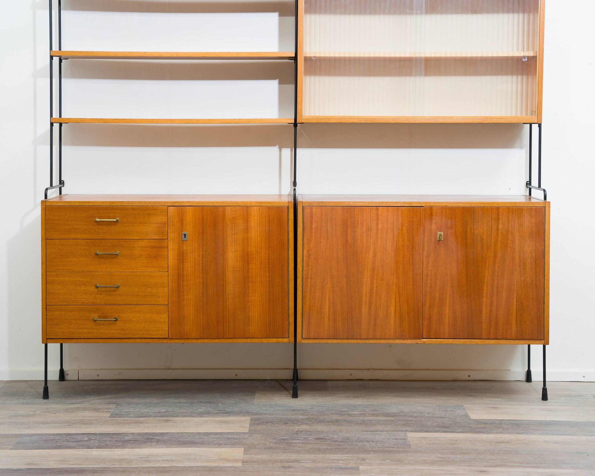 Mid-century teak shelf, designed by Hilker for Omnia, Germany, 1960s