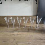 Set of six Bayel crystal stemmed glasses
