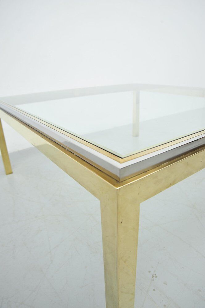 Hollywood Regency two-tone coffee table with glass top,  1970s