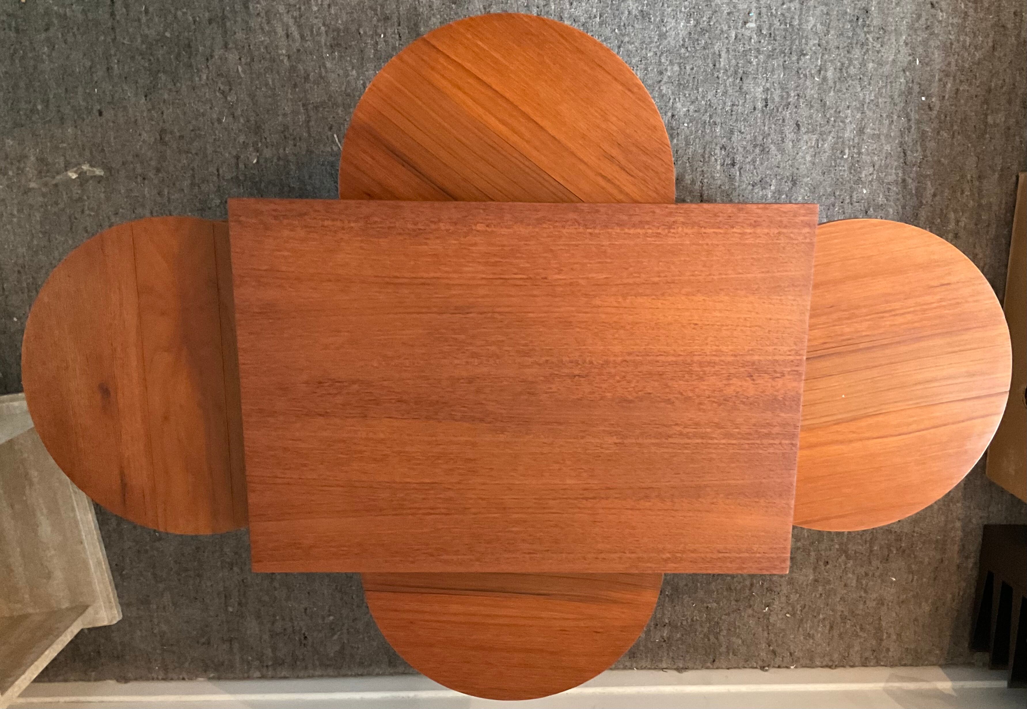 Scandinavian set by Poul Hundevad table and 4 folding teak stools