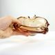 Art glass amber bowl by jan beranek for skrdlovice, czechoslovakia circa 1960