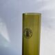 Trio de soliflore en verre vert olive / vases tubes