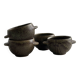 4 stoneware bowls.