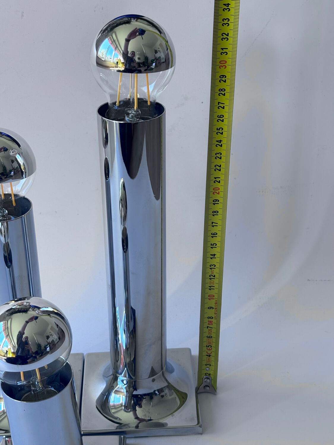 Space Age ceiling lights in chrome by Rolf Krüger for Staff Leuchten, A