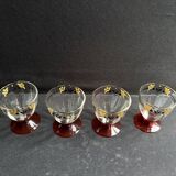 4 Enameled Alcohol Glasses – Art Deco