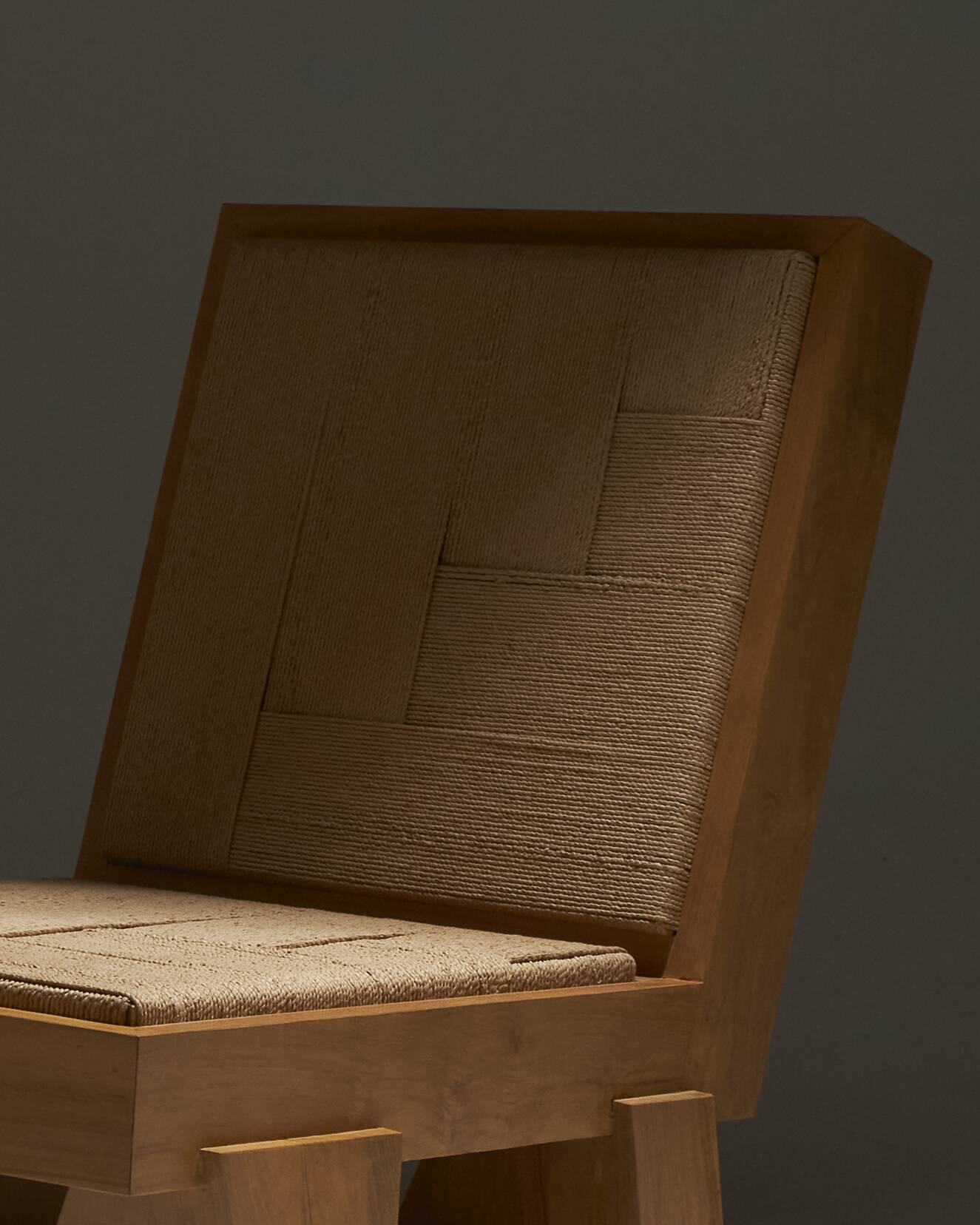 Natural rope block chair