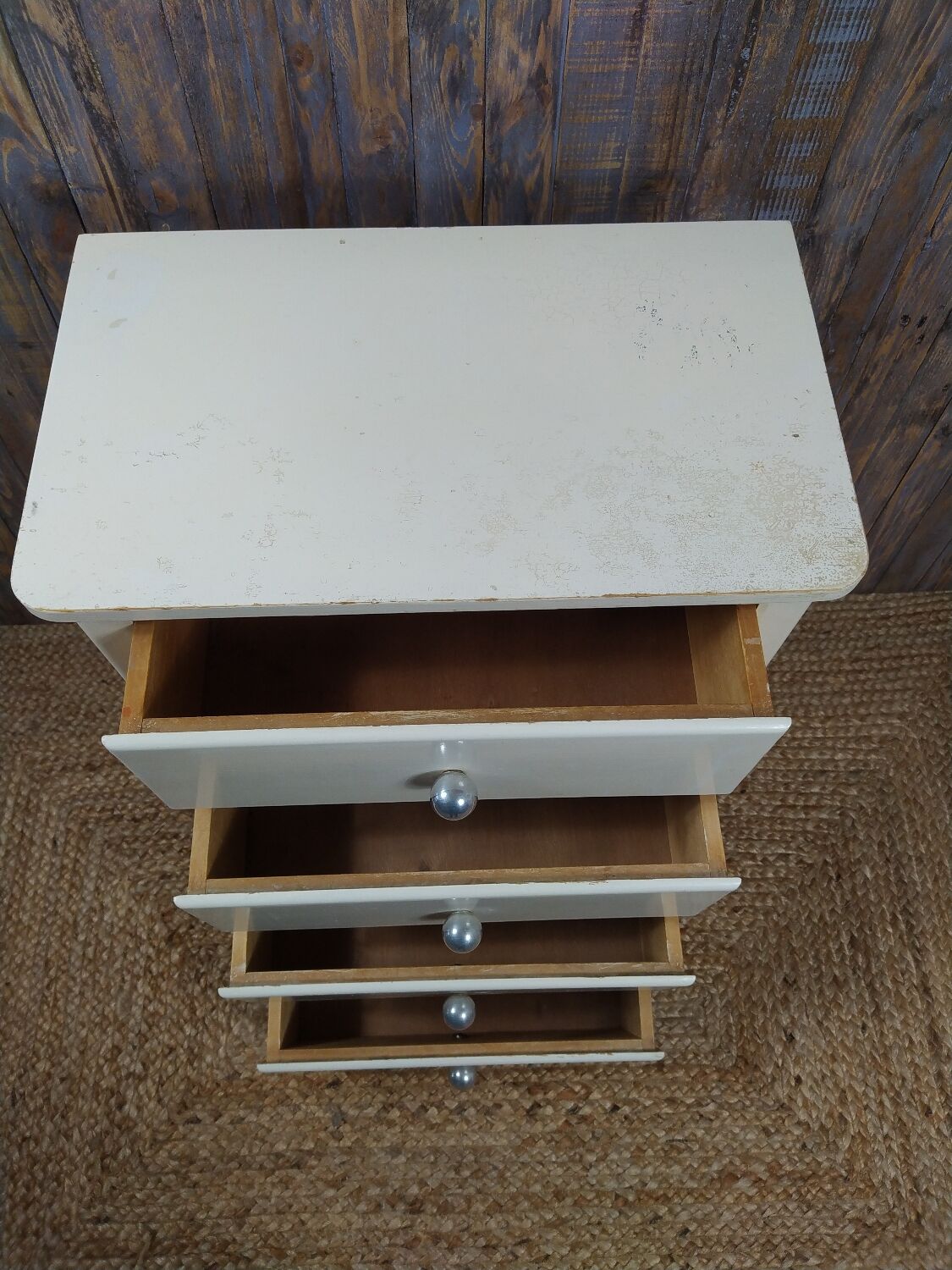 Wooden semainier, off-white