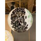 Contemporary Green and Black Murrine Sphere in Murano Glass