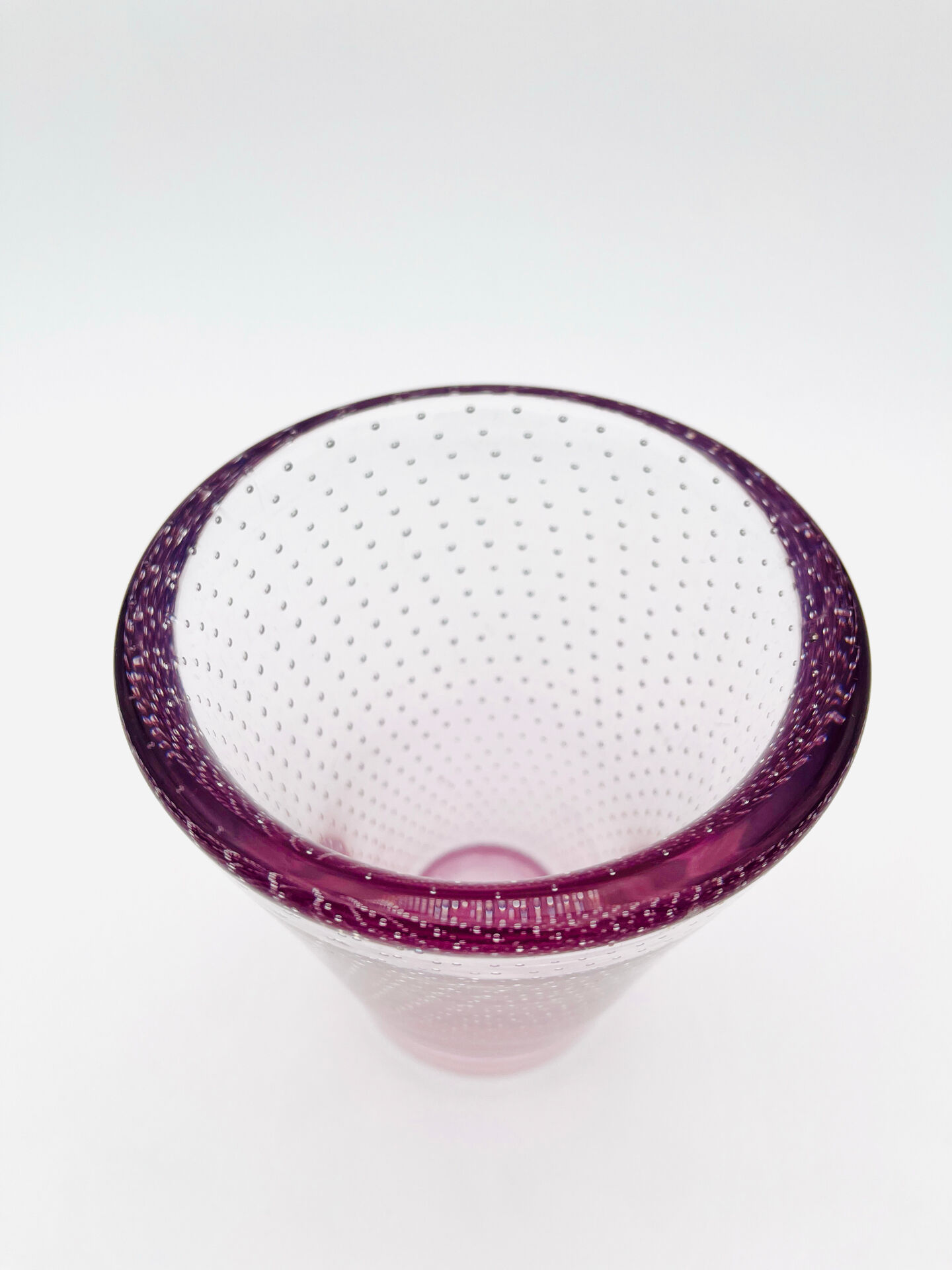 Murano Vase Archimede Seguso Bullicante Amethyst 1950