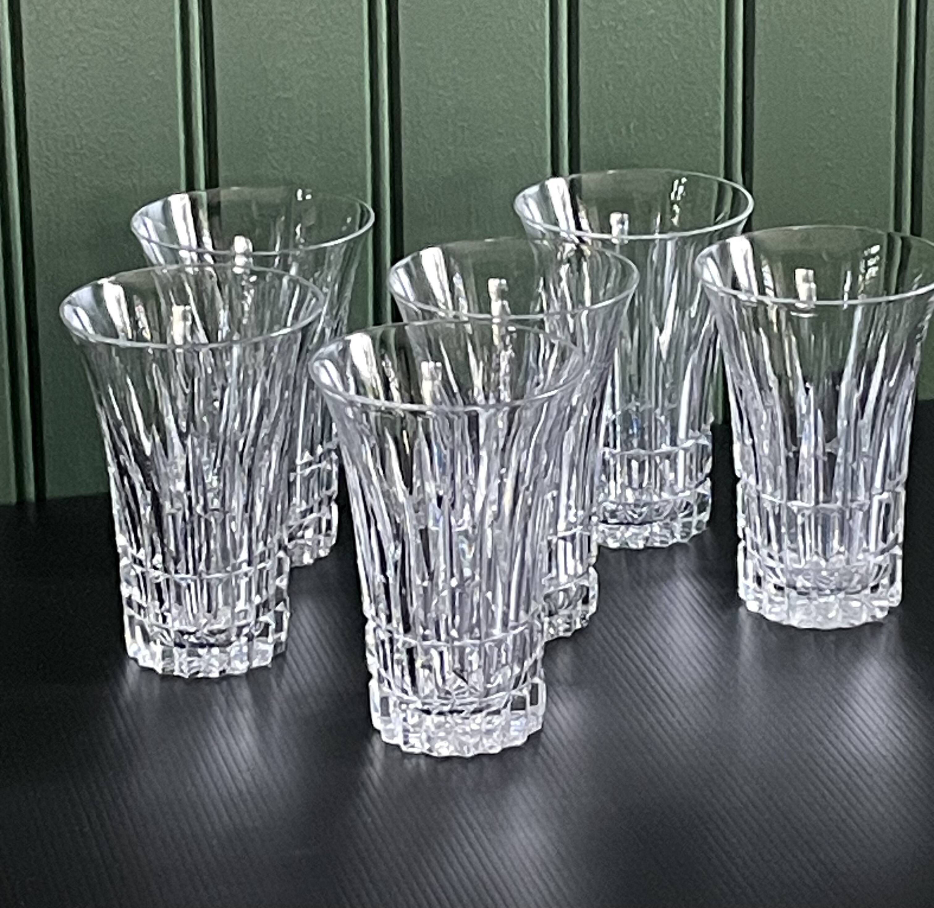 6 large crystal fruit juice glasses by Villeroy and Boch