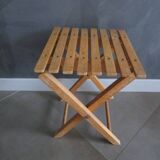 Tabouret pliant ancien en bois de pêcheur ou peintre