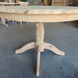 Round table in solid pine – sandblasted – with extension