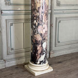 Column in purple and white breccia marble from Carrara, 19th century