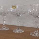 4 Champagne glasses in cut bohemian crystal Claudia