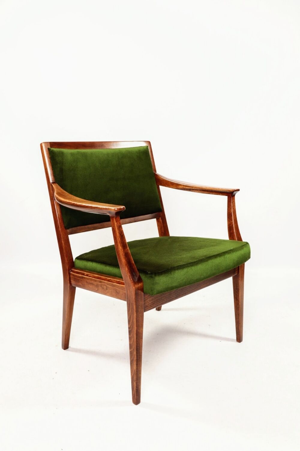 Vintage green mohair armchair eclectic style