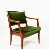 Vintage green mohair armchair eclectic style