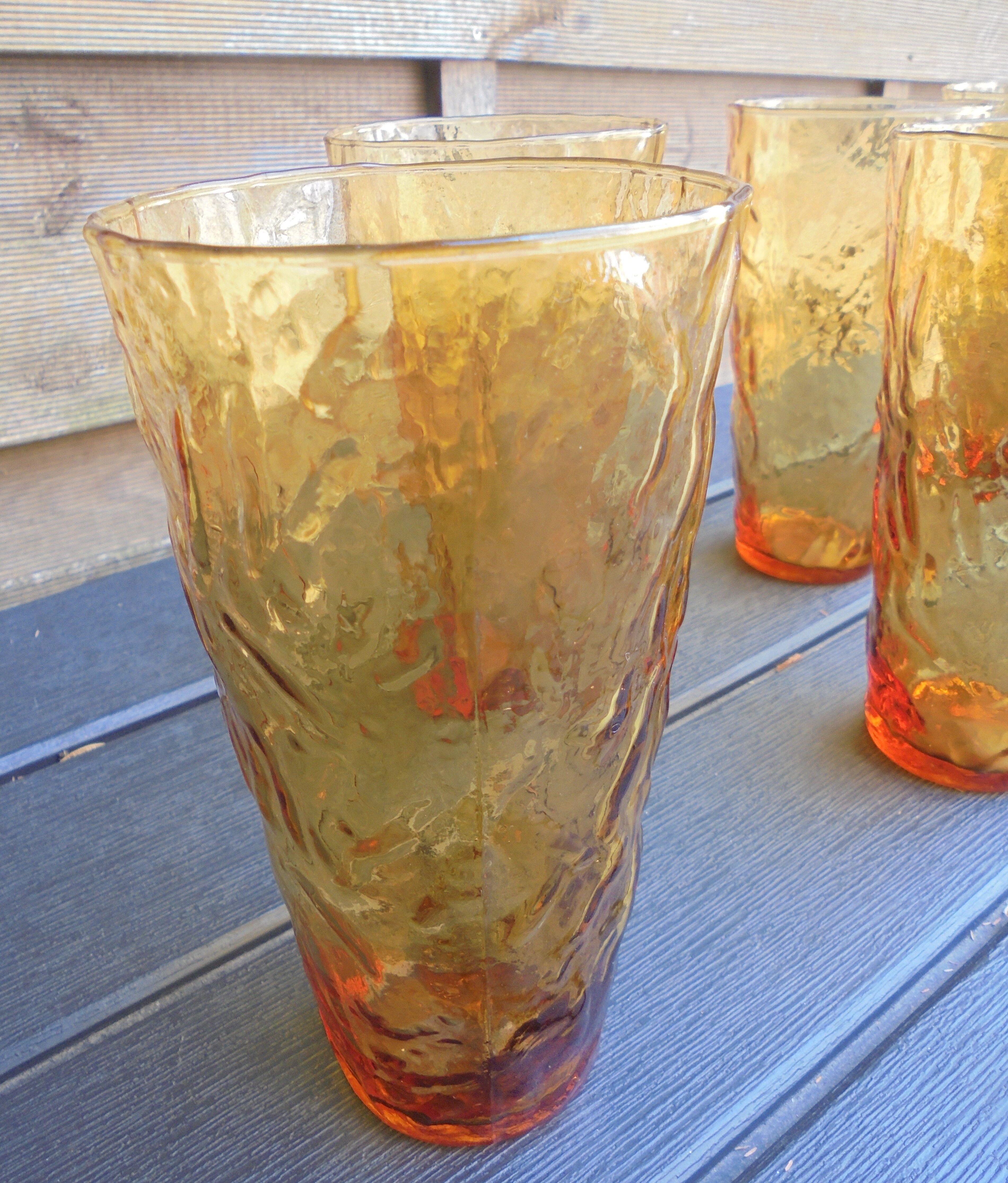 6 Vintage orangeade glasses