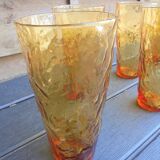 6 Vintage orangeade glasses