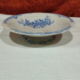 Compotier en faïence -  décor floral bleu