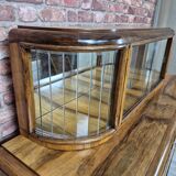 Exceptional Art Deco Walnut Sideboard with Slatted Glass Display - 1930s Fu