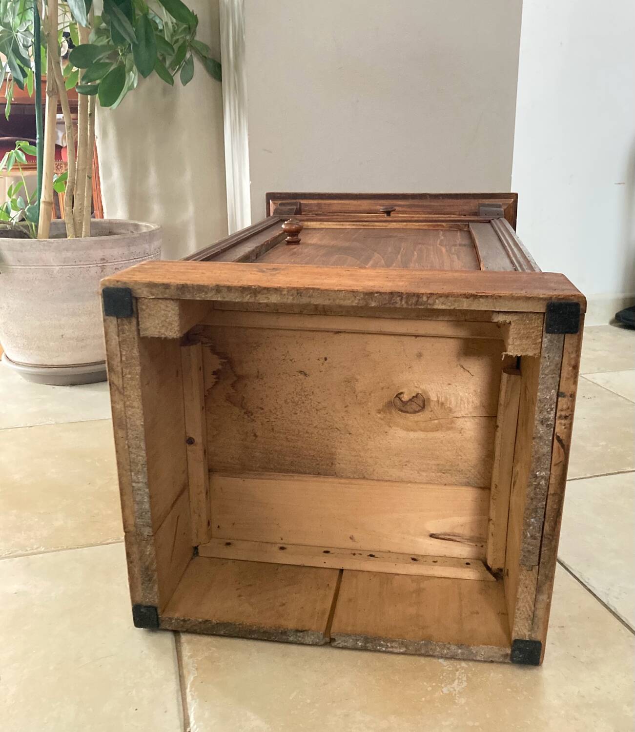 19th century solid wood bedside table