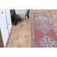 1970s Pink Turkish Handmade Wool Runner Rug, Geometric Motifs 85x328