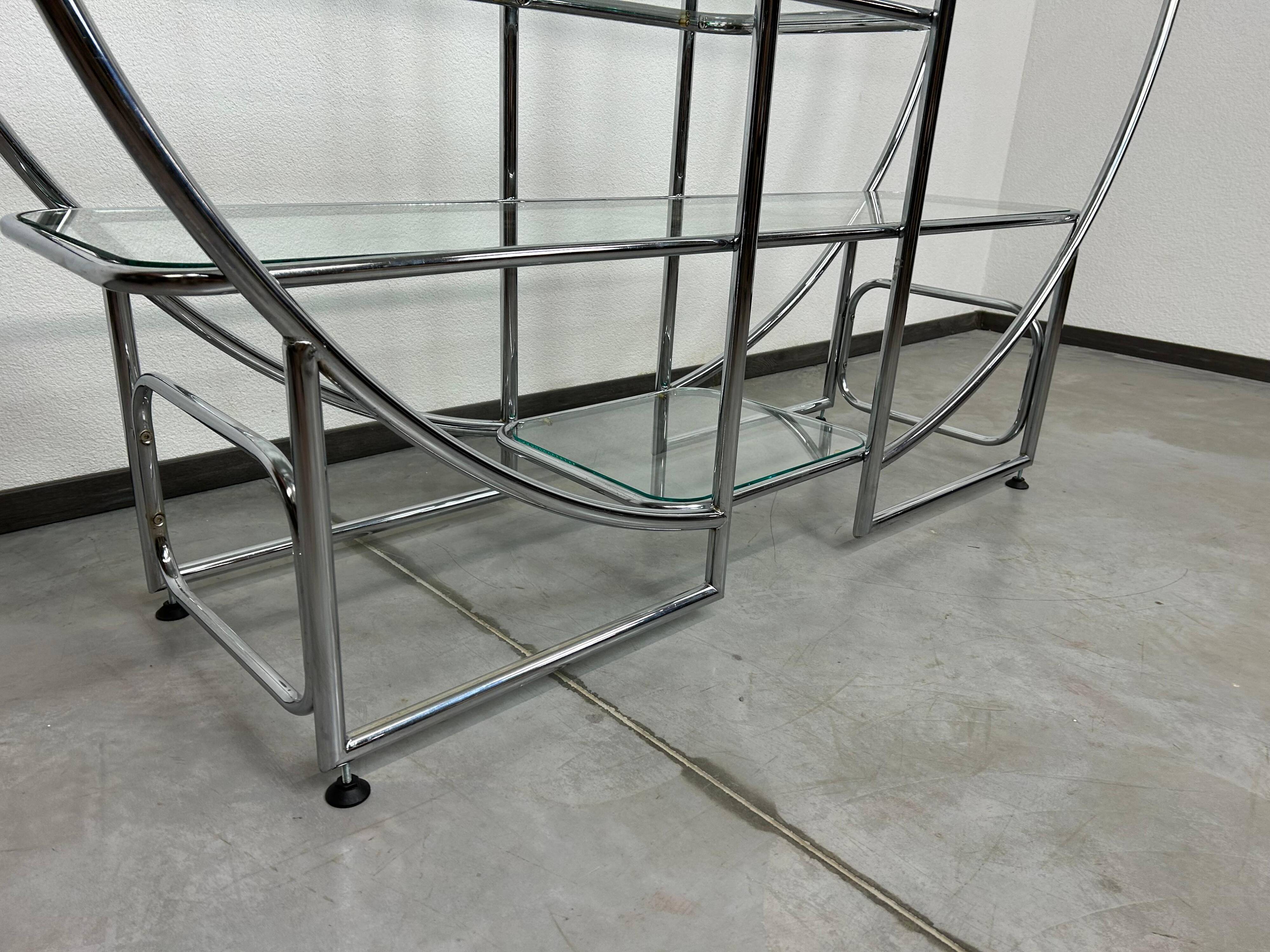 Mid-century design tubular steel shelf