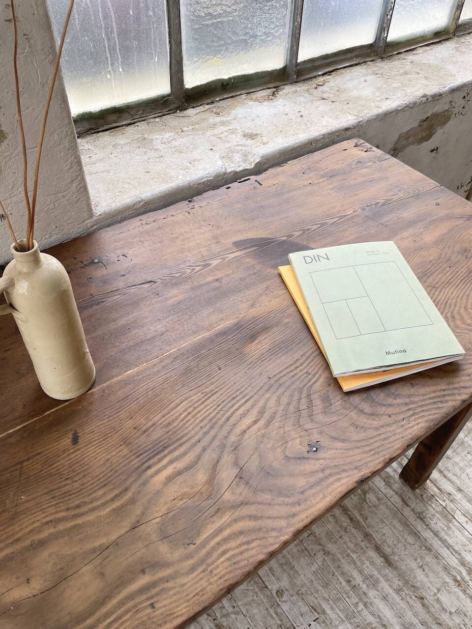 Drapery console table in pine