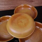 Set of 5 orange deep plates Arcopal France from the 1970s.